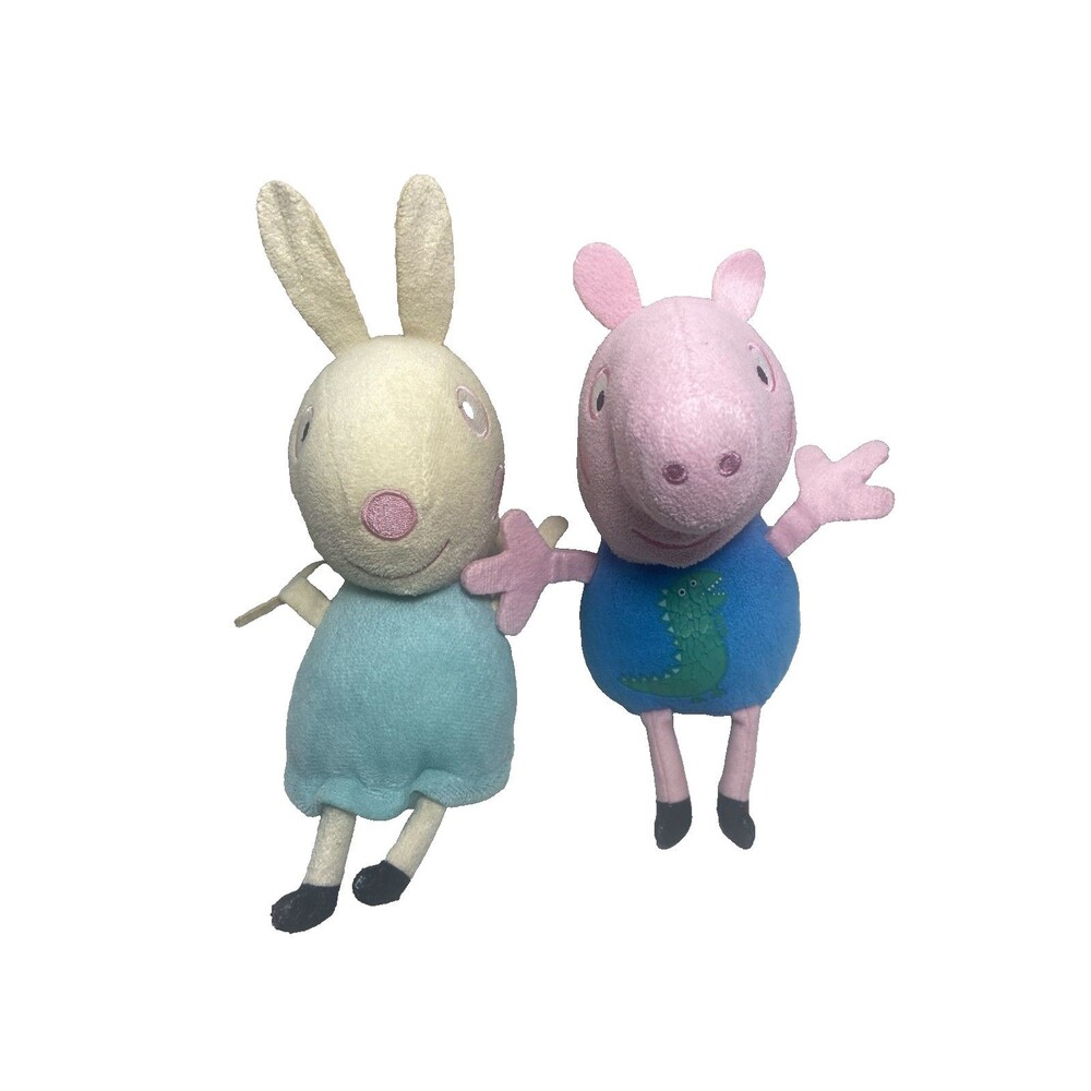 Peppa Pig 8 Inch Plush Lot Of  Rebecca Rabbit and George Hasbro